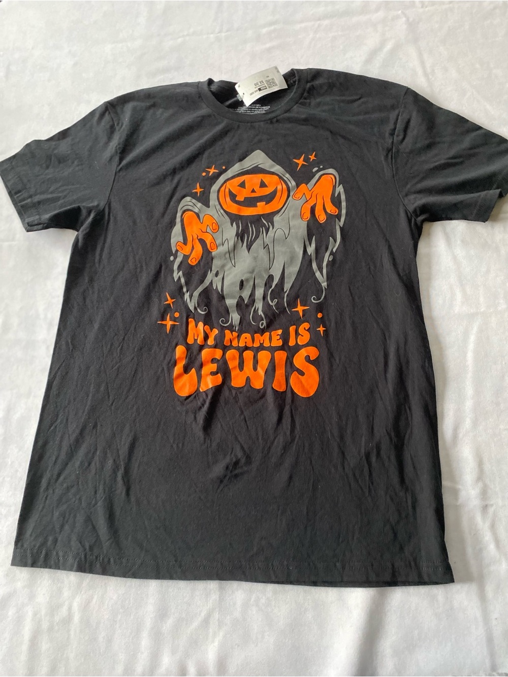 New Halloween “My Name is Lewis” Black T-shirt Size Adult Medium